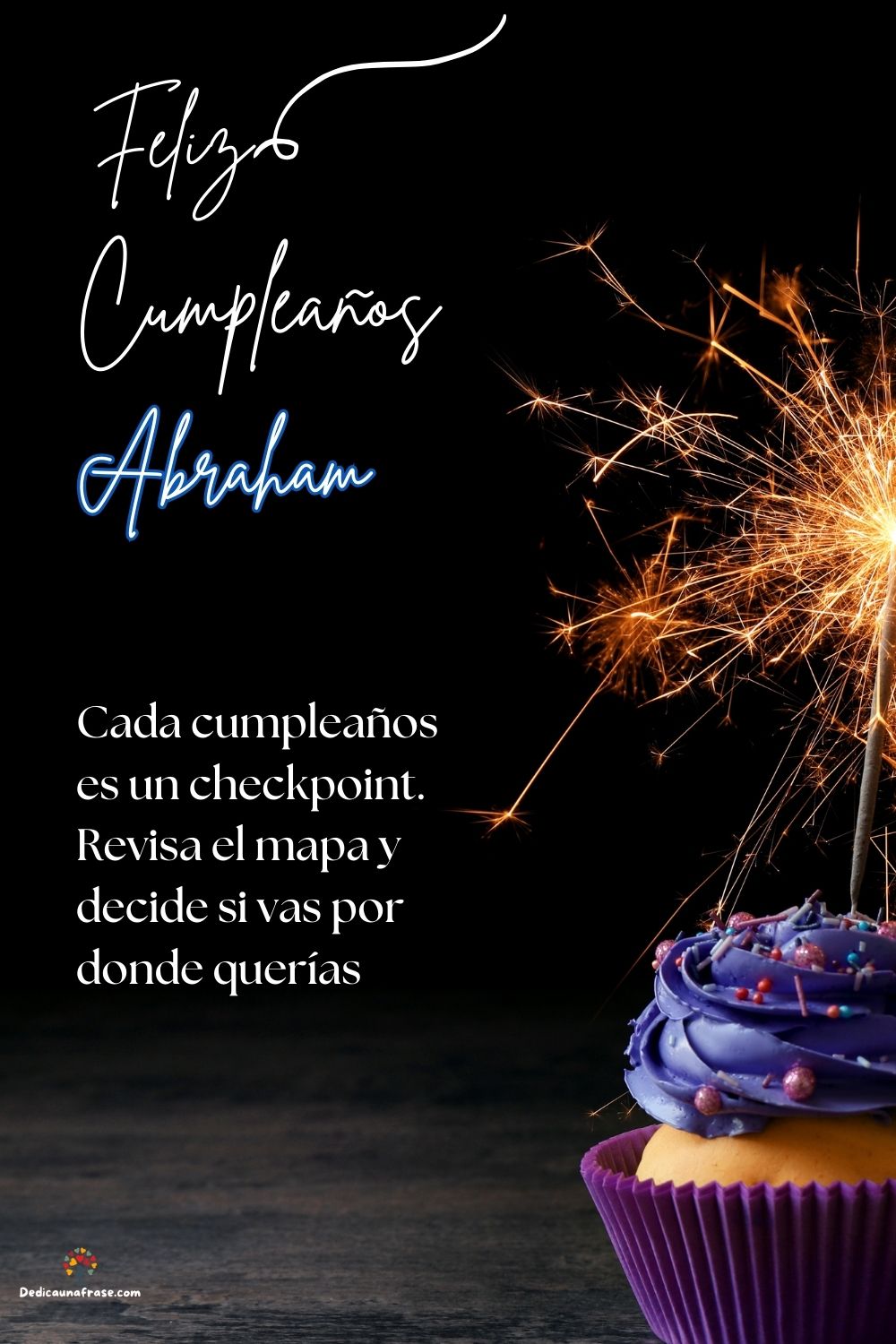Imagen de feliz cumpleaños para Abraham: «Cada cumpleaños es un checkpoint. Revisa el mapa y decide si vas por d…»