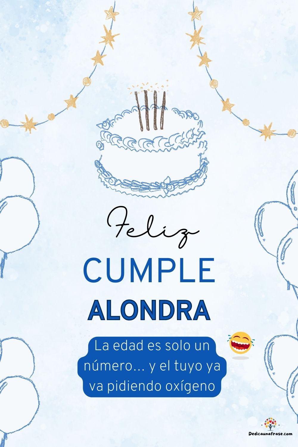 Imagen de feliz cumpleaños para Alondra: «La edad es solo un número… y el tuyo ya va pidiendo oxígeno…»