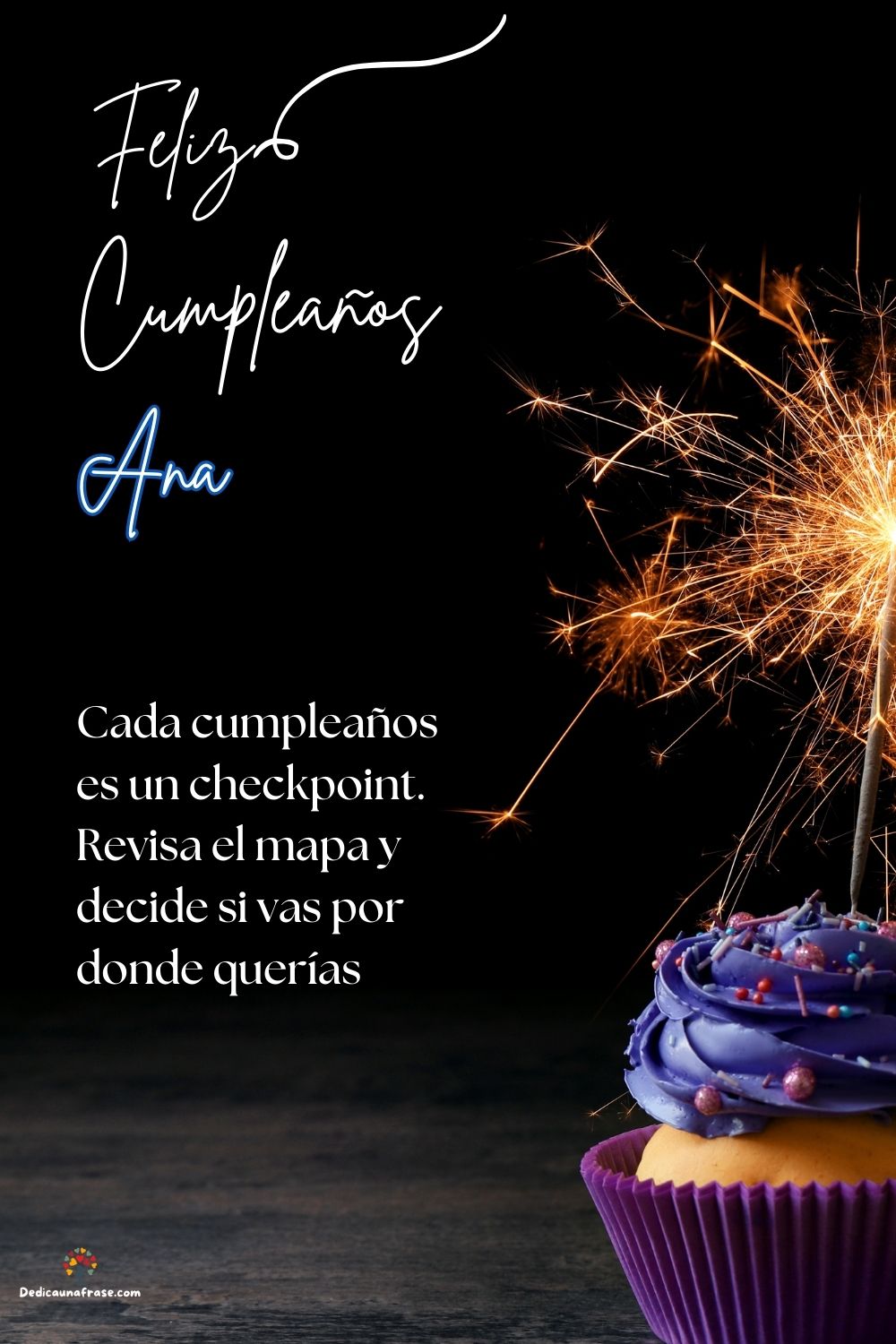 Imagen de feliz cumpleaños para Ana: «Cada cumpleaños es un checkpoint. Revisa el mapa y decide si vas por d…»