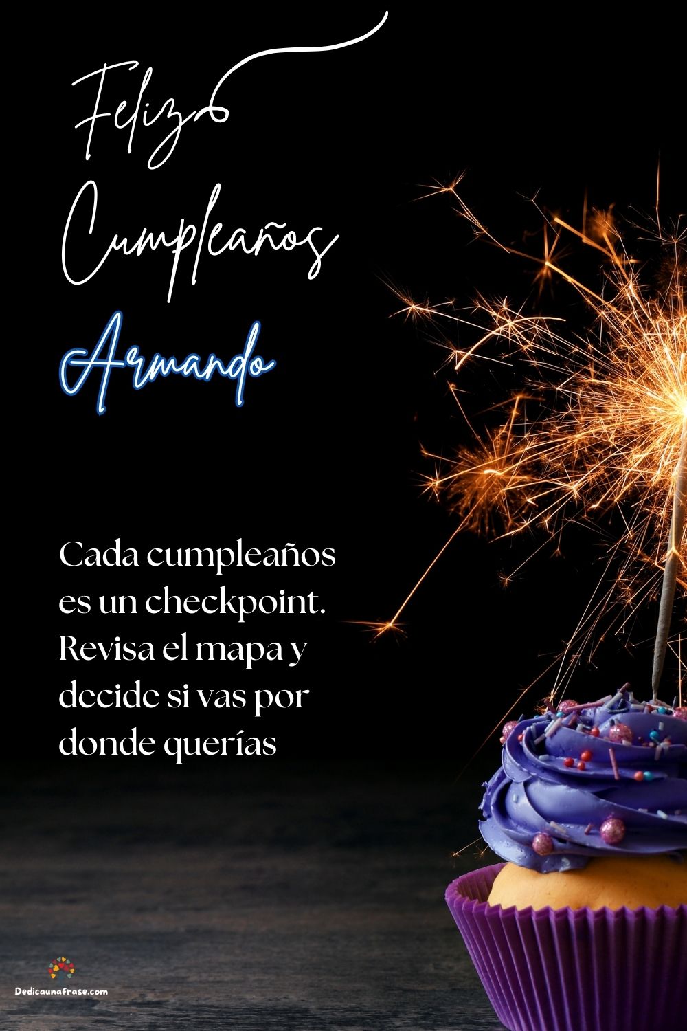 Imagen de feliz cumpleaños para Armando: «Cada cumpleaños es un checkpoint. Revisa el mapa y decide si vas por d…»