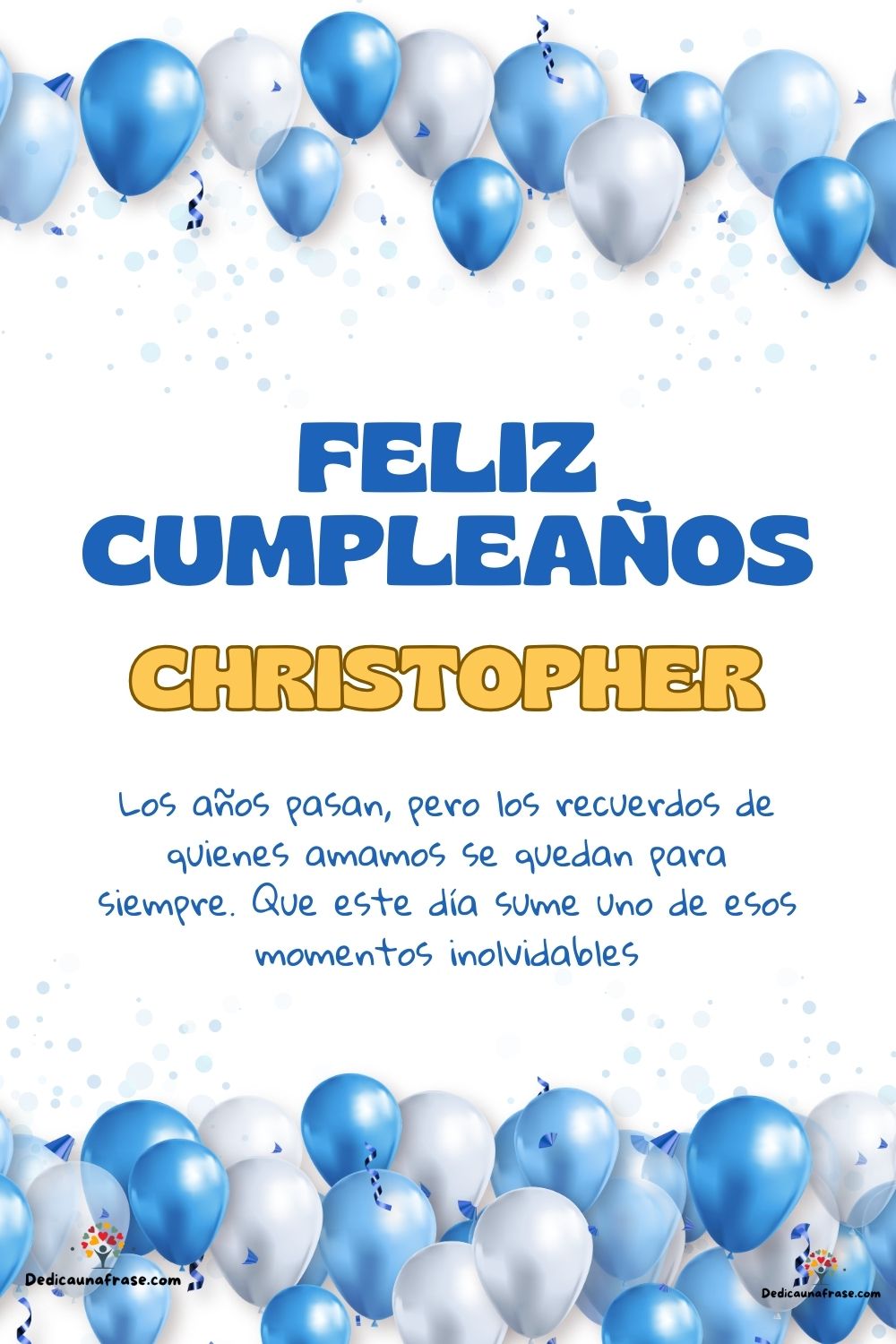 Imagen de feliz cumpleaños para Christopher: «Los años pasan, pero los recuerdos de quienes amamos se quedan para si…»