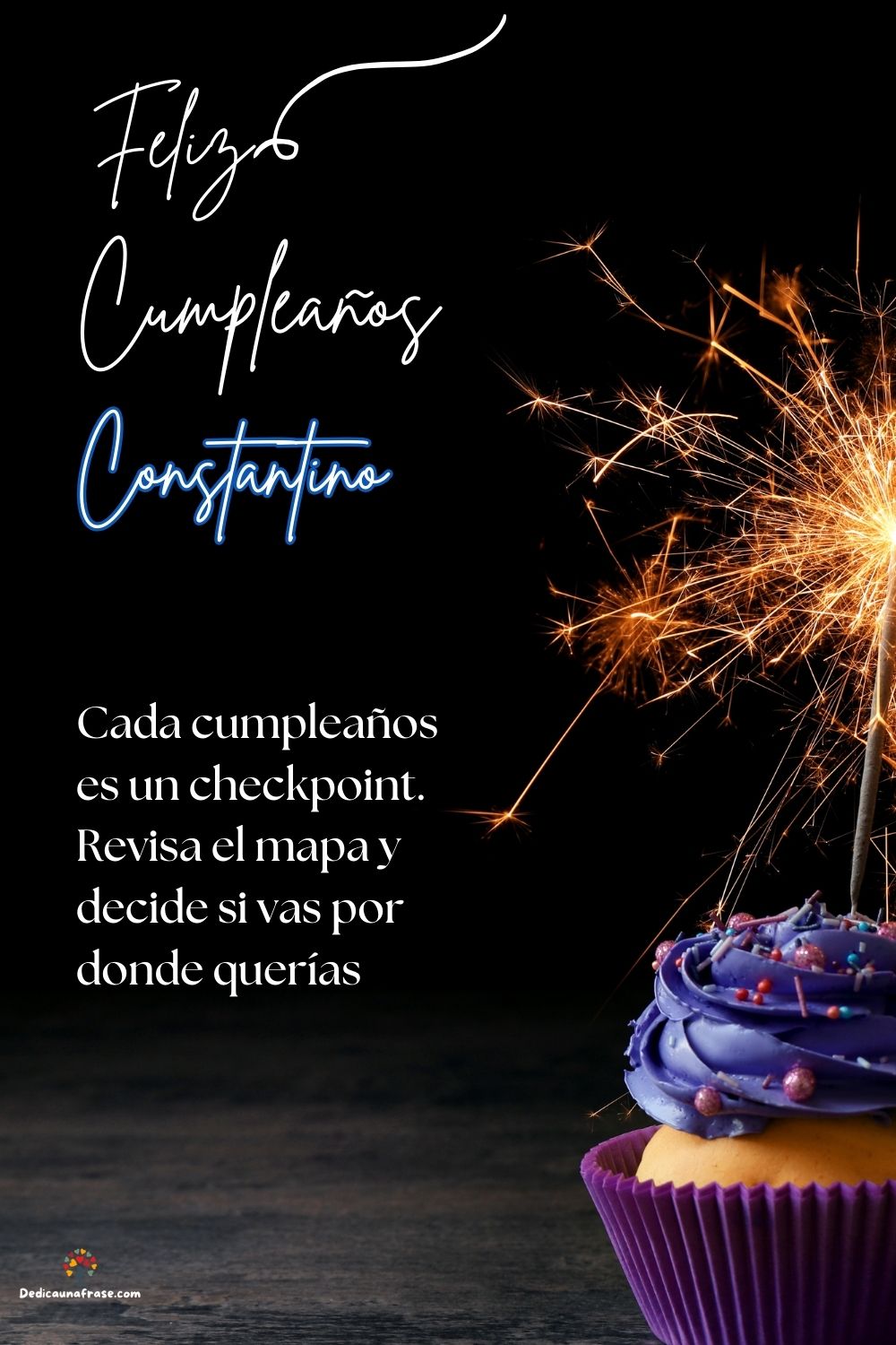 Imagen de feliz cumpleaños para Constantino: «Cada cumpleaños es un checkpoint. Revisa el mapa y decide si vas por d…»