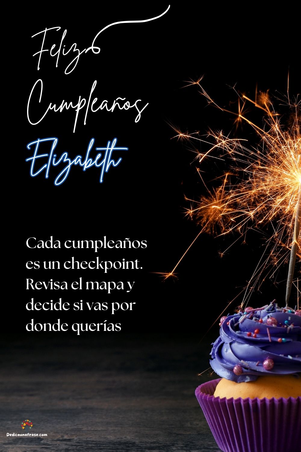 Imagen de feliz cumpleaños para Elizabeth: «Cada cumpleaños es un checkpoint. Revisa el mapa y decide si vas por d…»