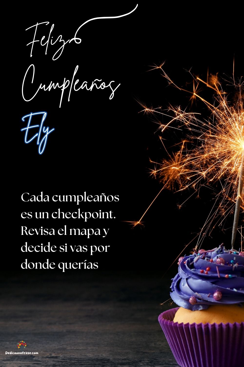 Imagen de feliz cumpleaños para Ely: «Cada cumpleaños es un checkpoint. Revisa el mapa y decide si vas por d…»