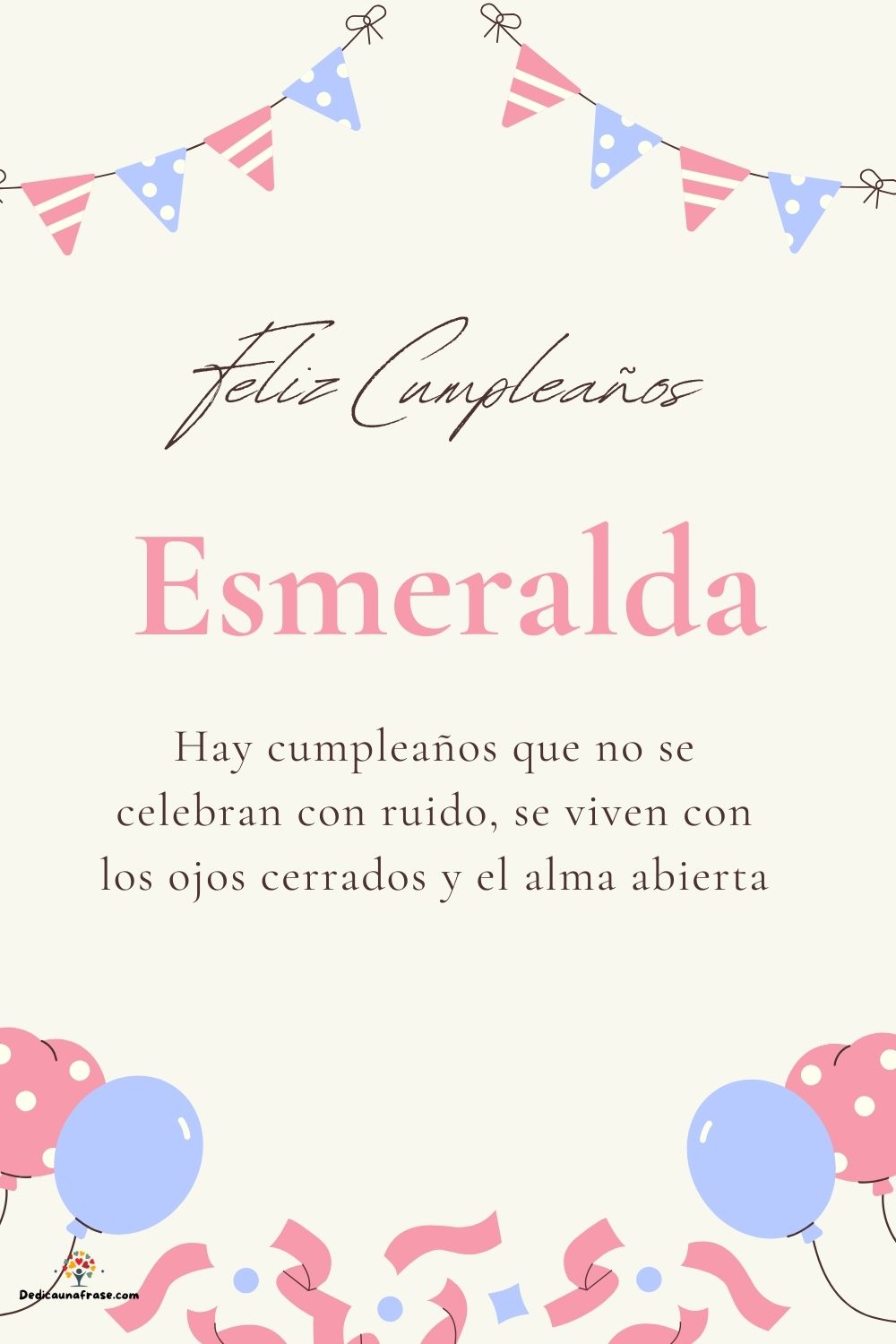 Imagen de feliz cumpleaños para Esmeralda: «Hay cumpleaños que no se celebran con ruido, se viven con los ojos cer…»