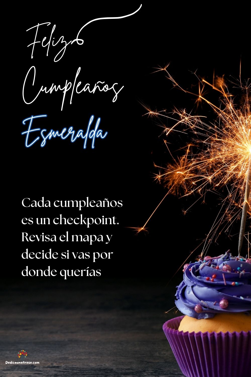 Imagen de feliz cumpleaños para Esmeralda: «Cada cumpleaños es un checkpoint. Revisa el mapa y decide si vas por d…»