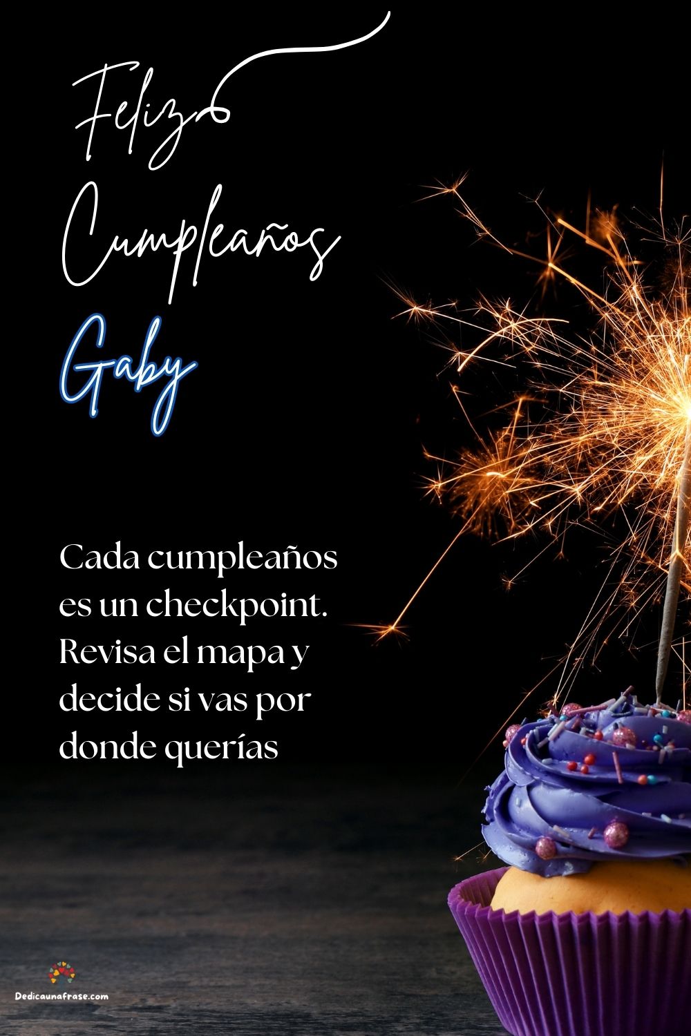 Imagen de feliz cumpleaños para Gaby: «Cada cumpleaños es un checkpoint. Revisa el mapa y decide si vas por d…»
