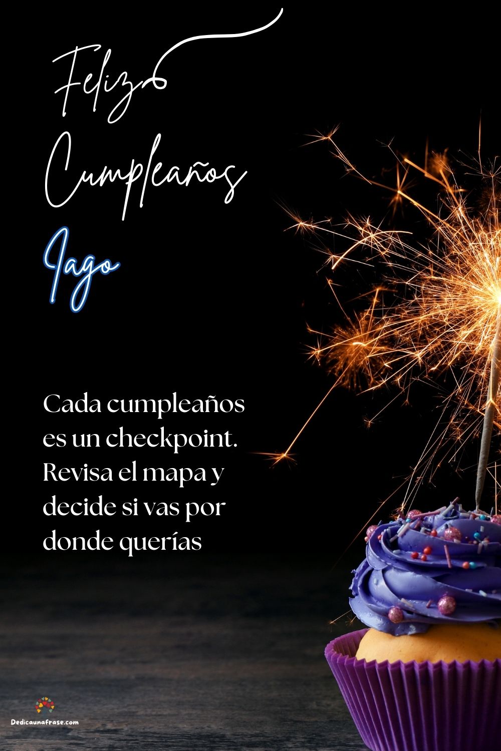 Imagen de feliz cumpleaños para Iago: «Cada cumpleaños es un checkpoint. Revisa el mapa y decide si vas por d…»