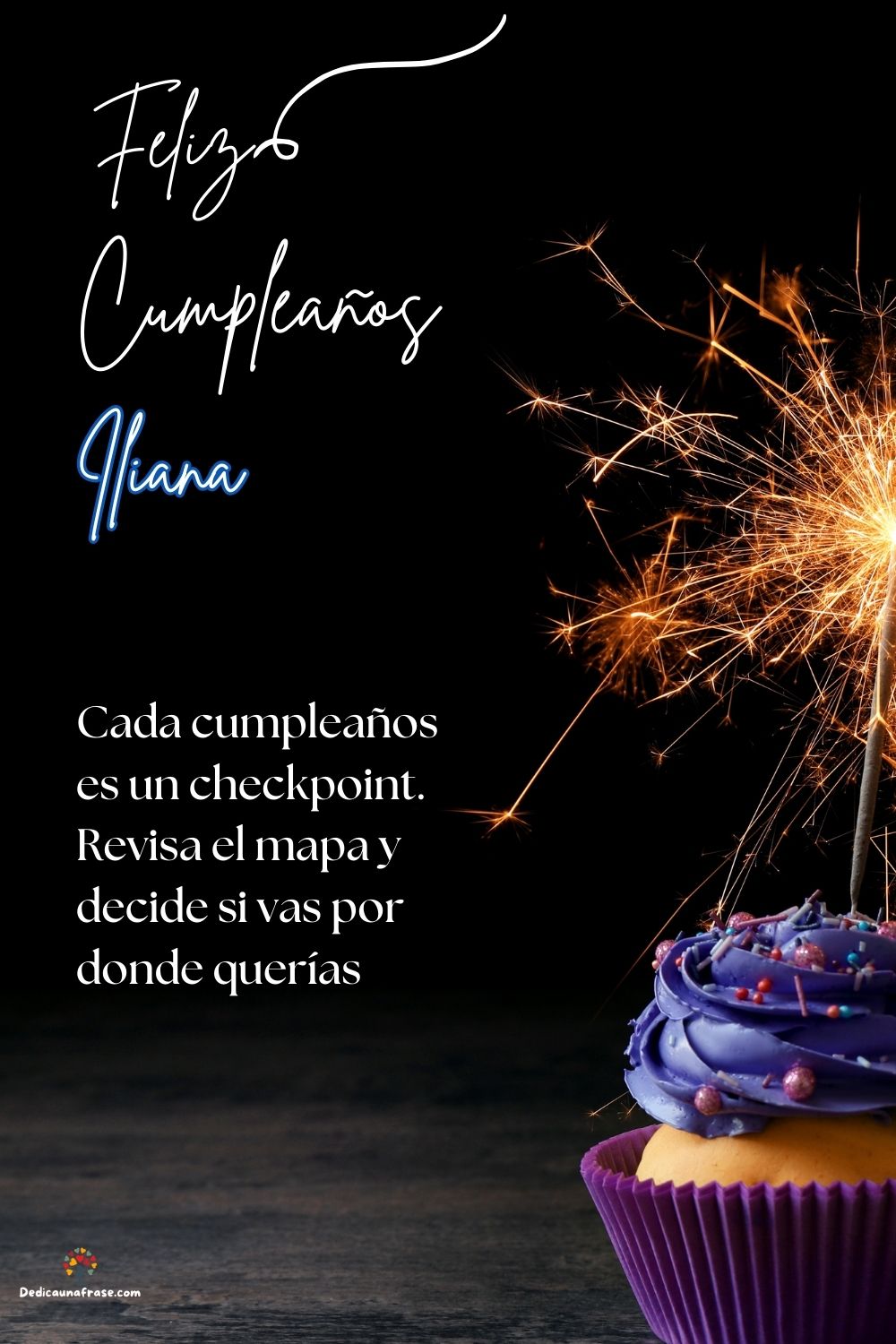 Imagen de feliz cumpleaños para Iliana: «Cada cumpleaños es un checkpoint. Revisa el mapa y decide si vas por d…»