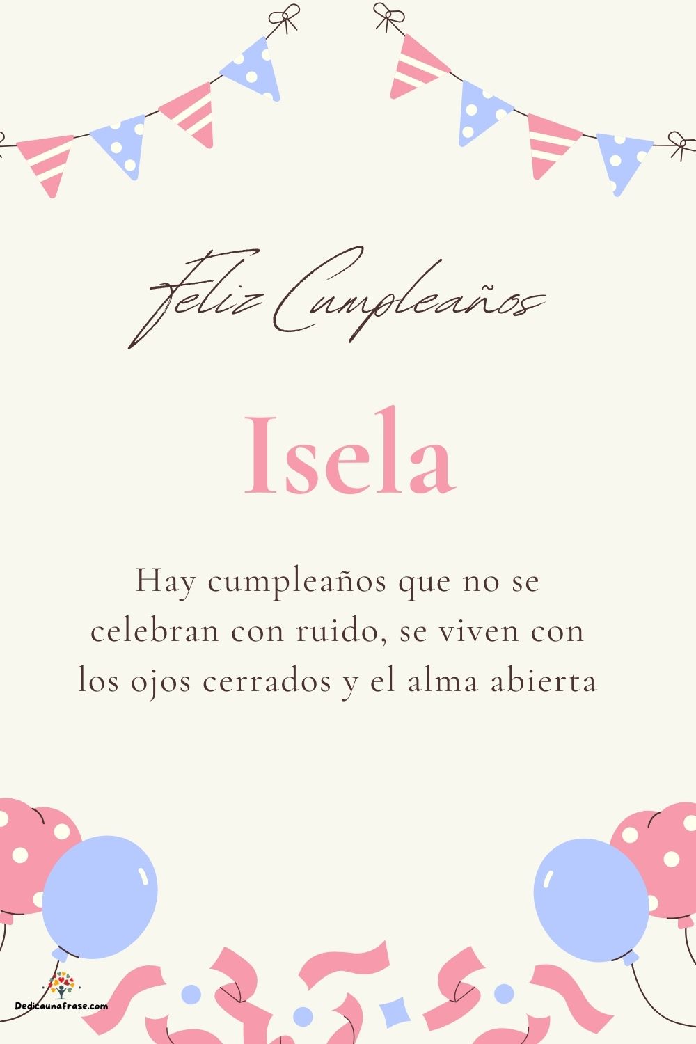 Imagen de feliz cumpleaños para Isela: «Hay cumpleaños que no se celebran con ruido, se viven con los ojos cer…»