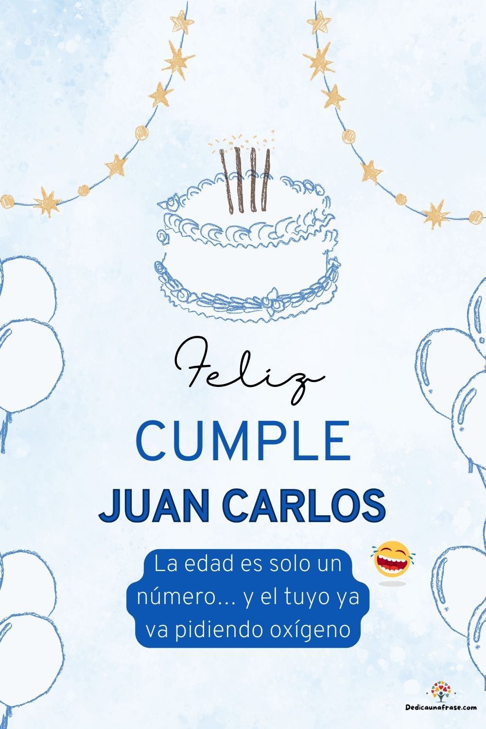 Imagen de feliz cumpleaños para Juan Carlos: «La edad es solo un número… y el tuyo ya va pidiendo oxígeno…»