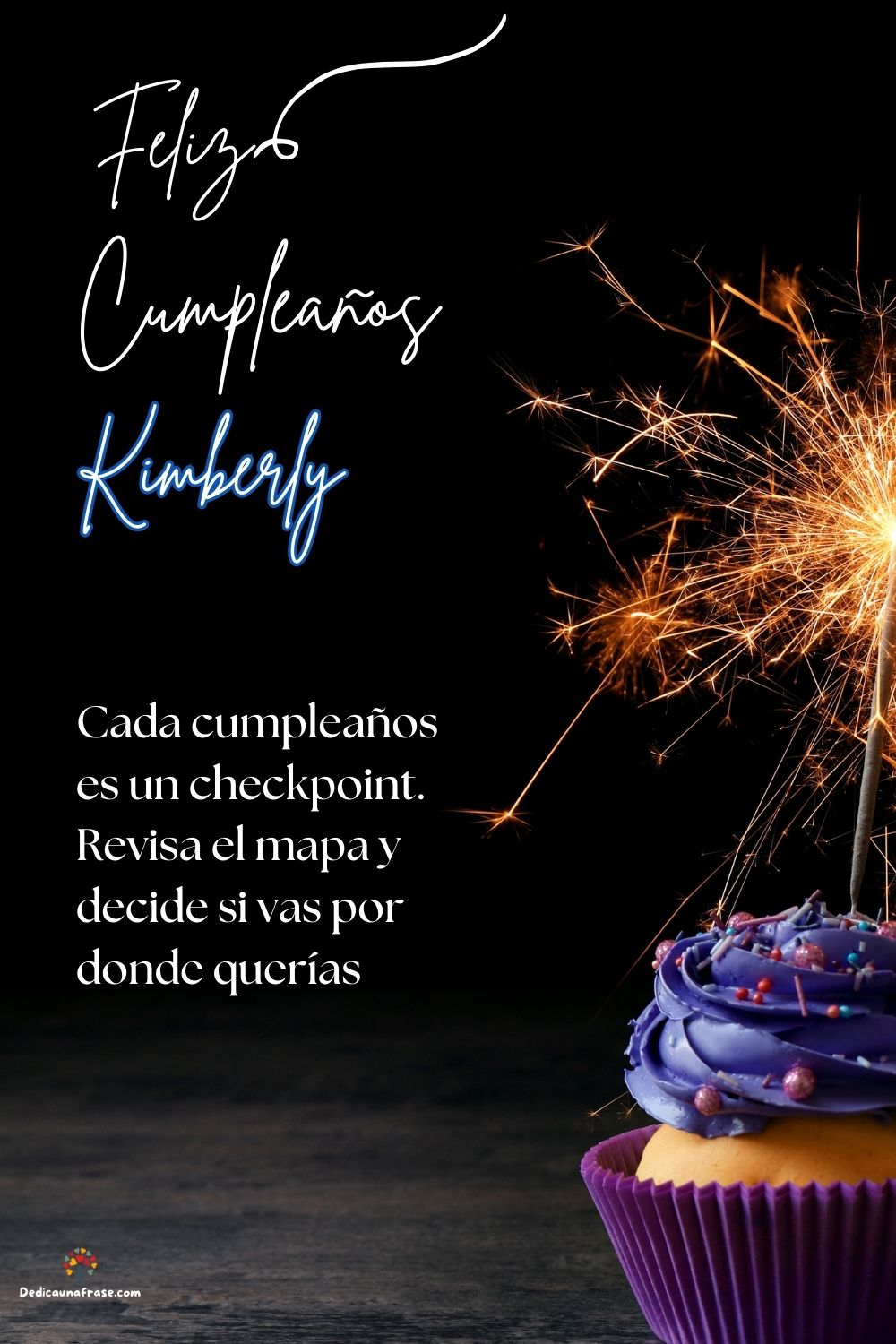 Imagen de feliz cumpleaños para Kimberly: «Cada cumpleaños es un checkpoint. Revisa el mapa y decide si vas por d…»