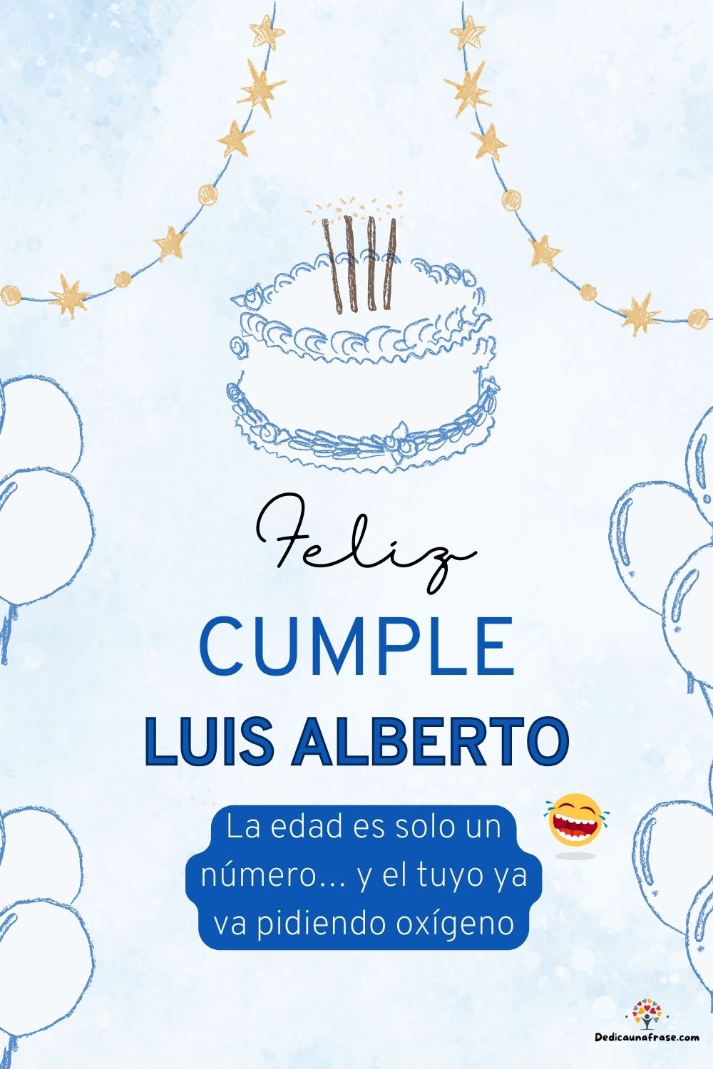 Imagen de feliz cumpleaños para Luis Alberto: «La edad es solo un número… y el tuyo ya va pidiendo oxígeno…»