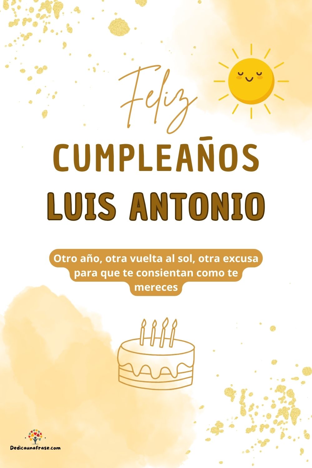 Imagen de feliz cumpleaños para Luis Antonio: «Otro año, otra vuelta al sol, otra excusa para que te consientan como…»