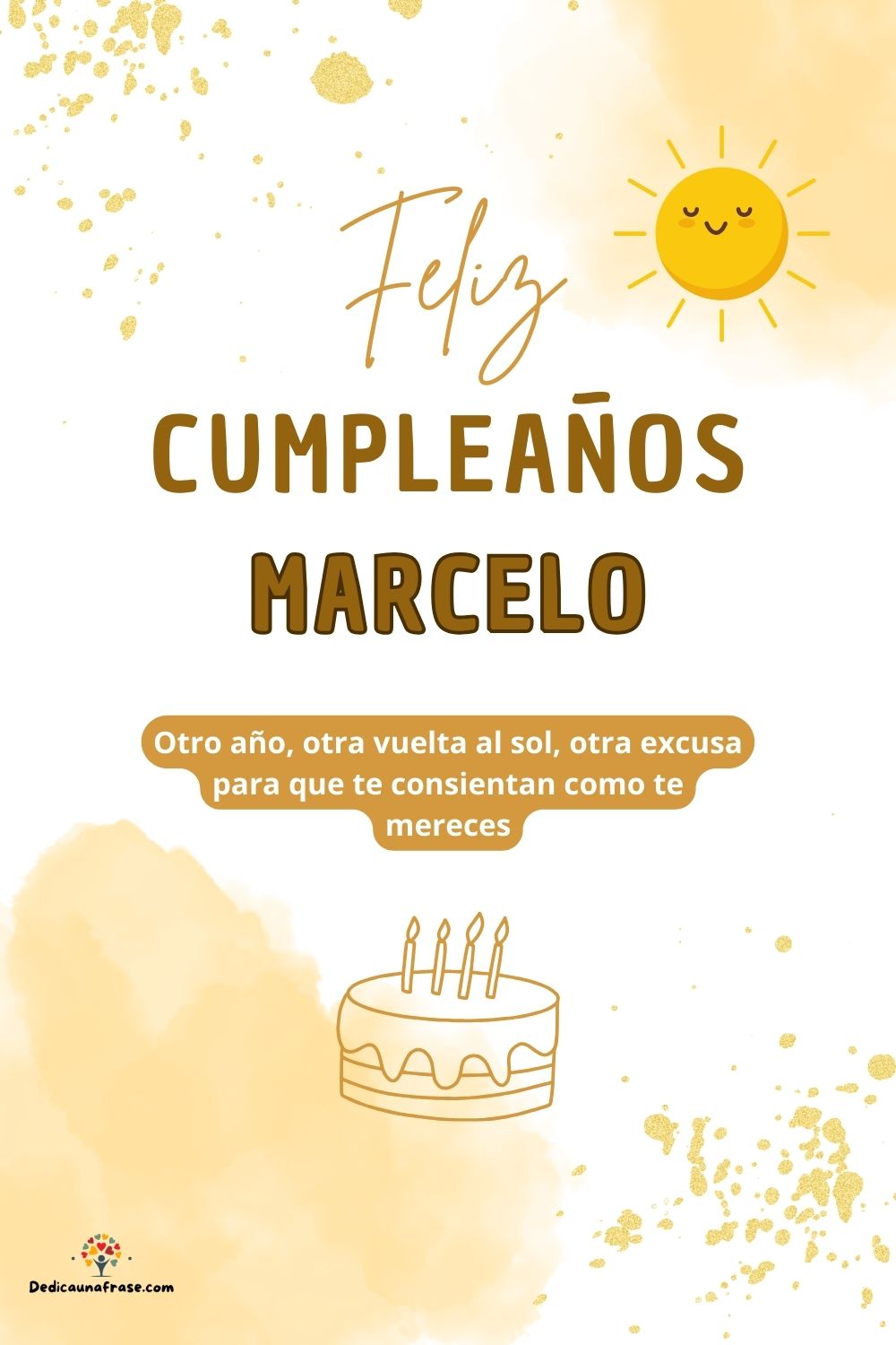Imagen de feliz cumpleaños para Marcelo: «Otro año, otra vuelta al sol, otra excusa para que te consientan como…»
