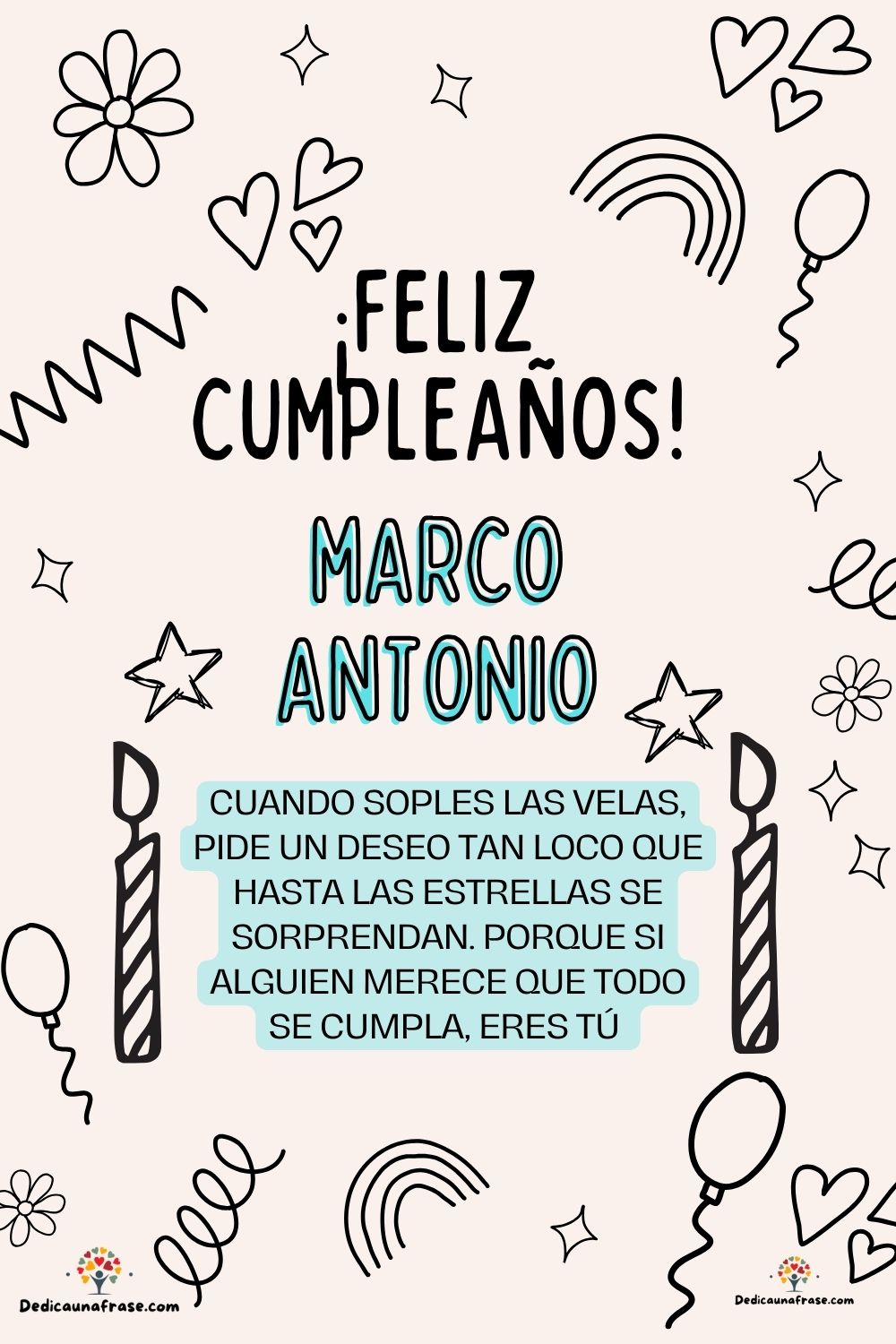 Imagen de feliz cumpleaños para Marcelo: «Cuando soples las velas, pide un deseo tan loco que hasta las estrella…»