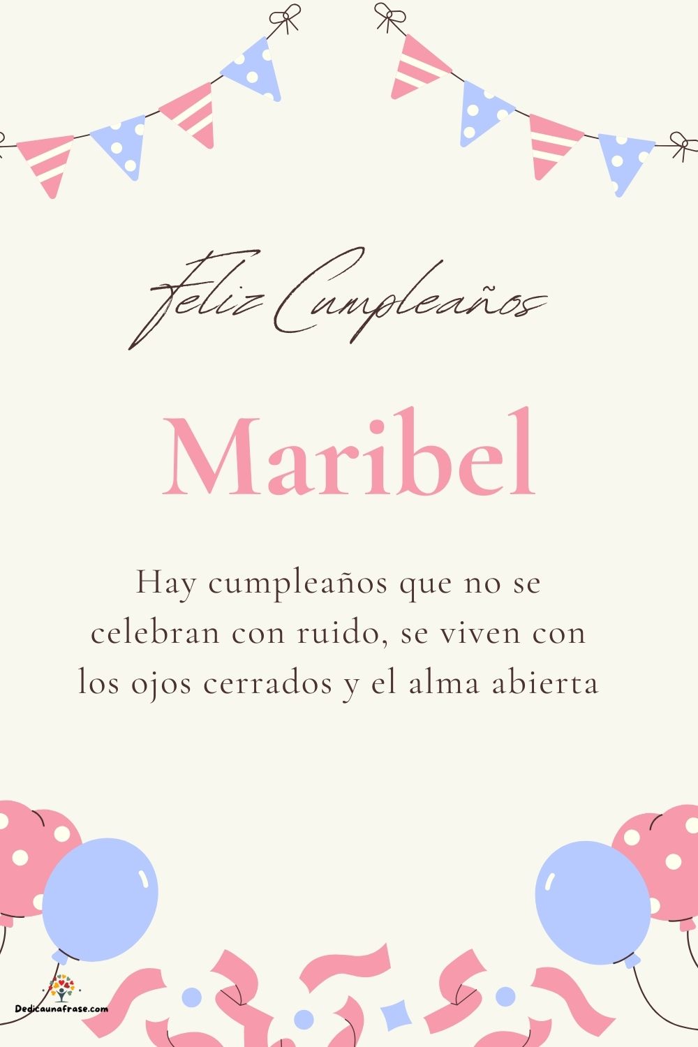 Imagen de feliz cumpleaños para Maribel: «Hay cumpleaños que no se celebran con ruido, se viven con los ojos cer…»