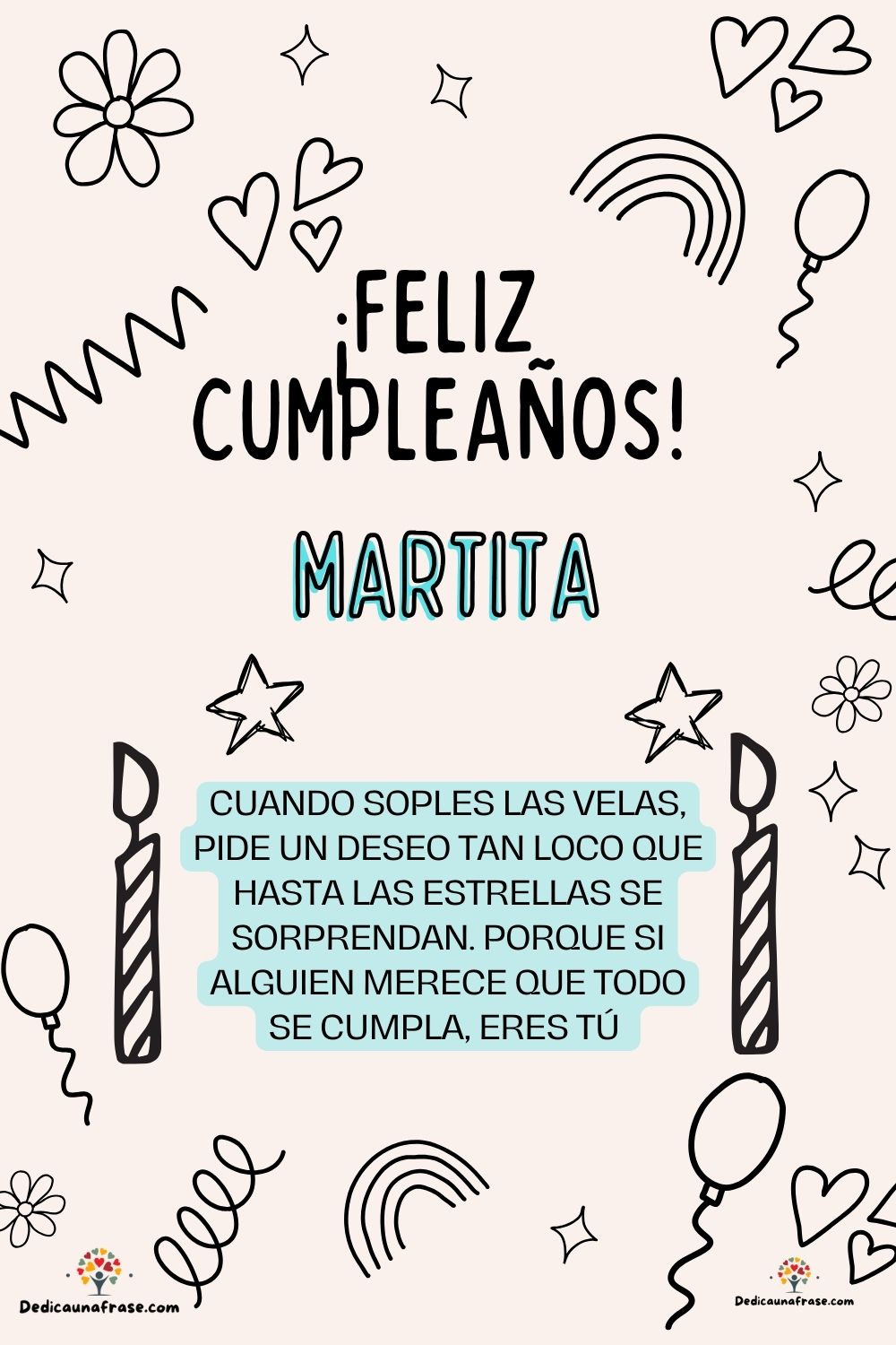 Imagen de feliz cumpleaños para Marisol: «Cuando soples las velas, pide un deseo tan loco que hasta las estrella…»