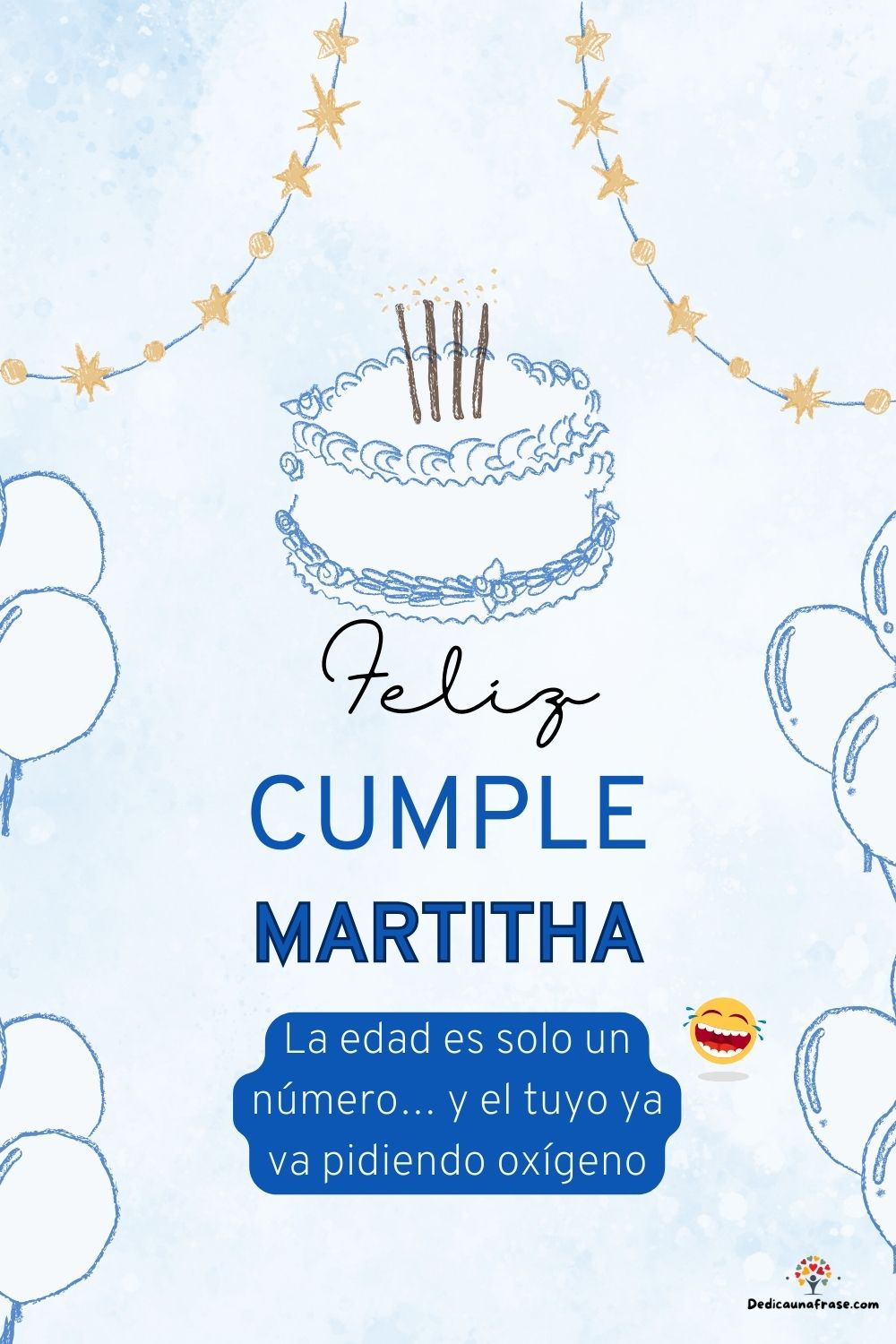 Imagen de feliz cumpleaños para Martitha: «La edad es solo un número… y el tuyo ya va pidiendo oxígeno…»
