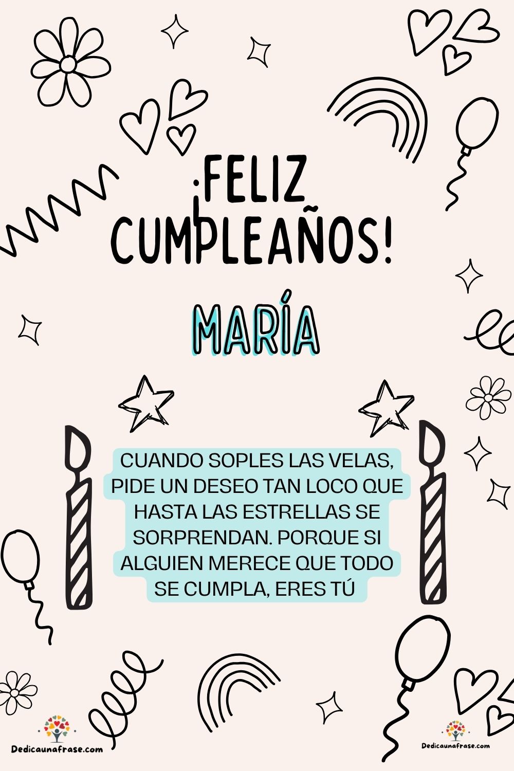 Imagen de feliz cumpleaños para Mary: «Cuando soples las velas, pide un deseo tan loco que hasta las estrella…»