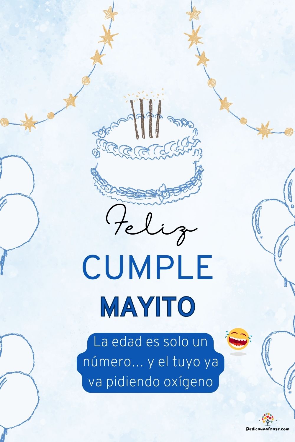 Imagen de feliz cumpleaños para Mayito: «La edad es solo un número… y el tuyo ya va pidiendo oxígeno…»