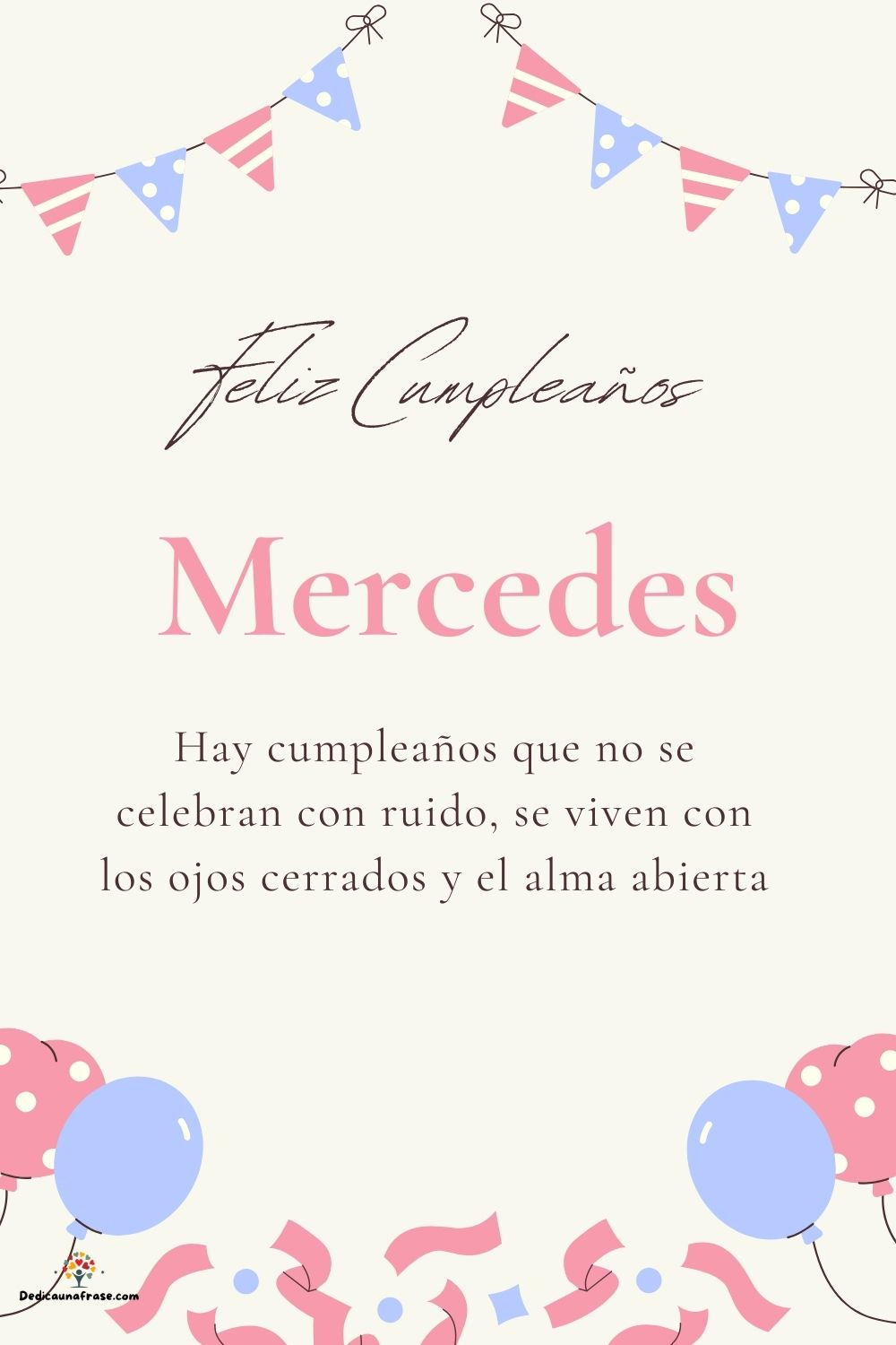 Imagen de feliz cumpleaños para Mercedes: «Hay cumpleaños que no se celebran con ruido, se viven con los ojos cer…»