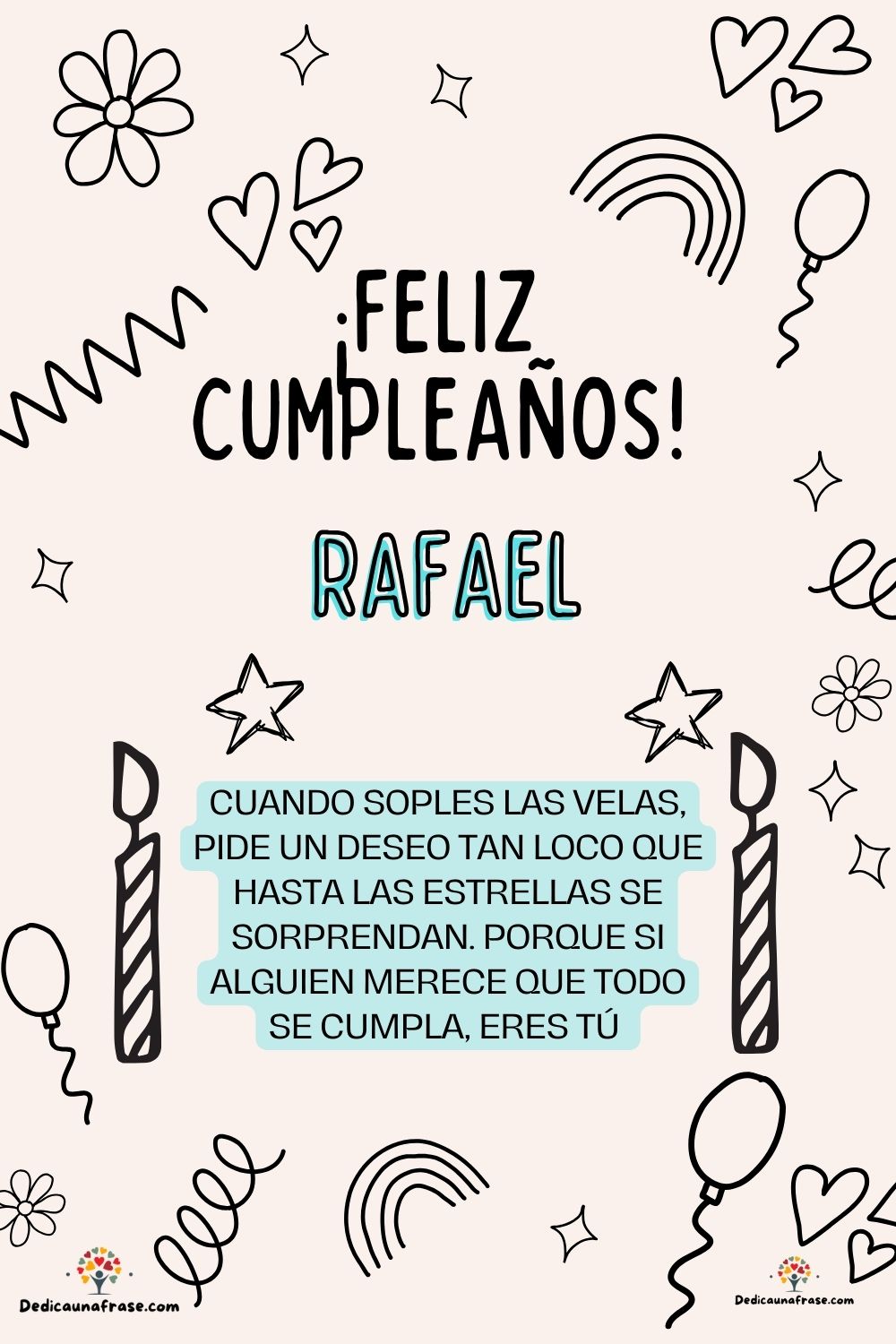 Imagen de feliz cumpleaños para Poncho: «Cuando soples las velas, pide un deseo tan loco que hasta las estrella…»