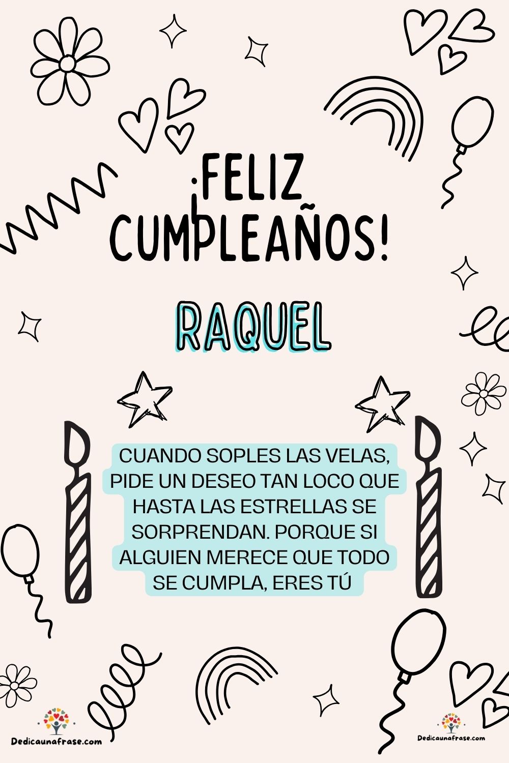 Imagen de feliz cumpleaños para Ramona: «Cuando soples las velas, pide un deseo tan loco que hasta las estrella…»