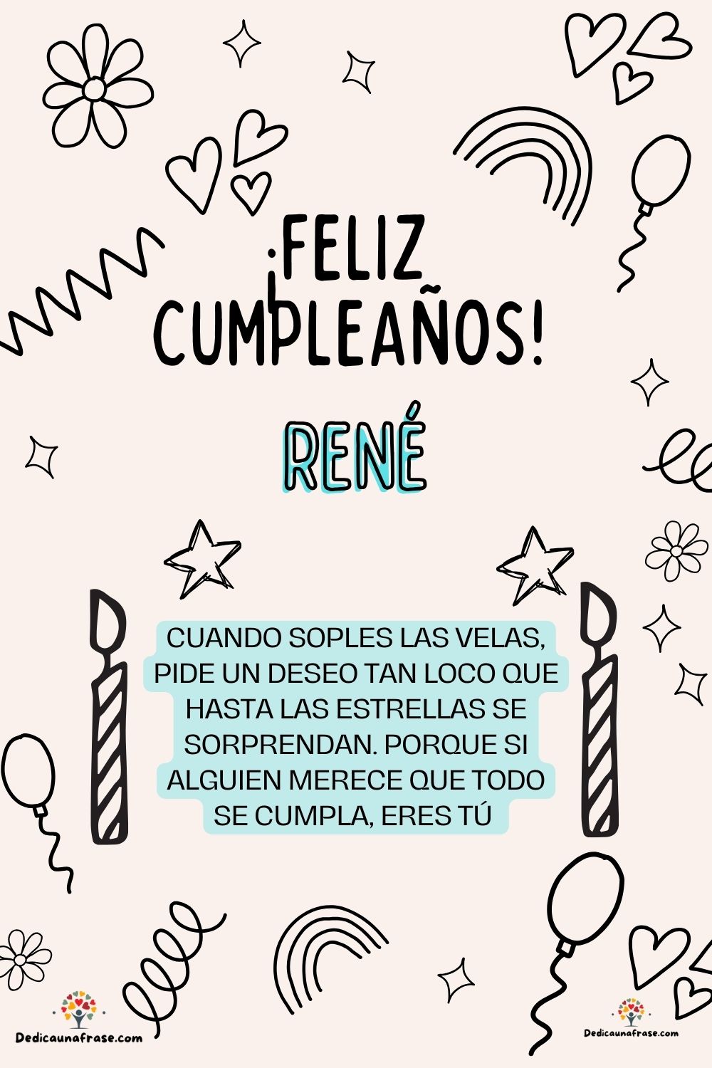Imagen de feliz cumpleaños para Regina: «Cuando soples las velas, pide un deseo tan loco que hasta las estrella…»