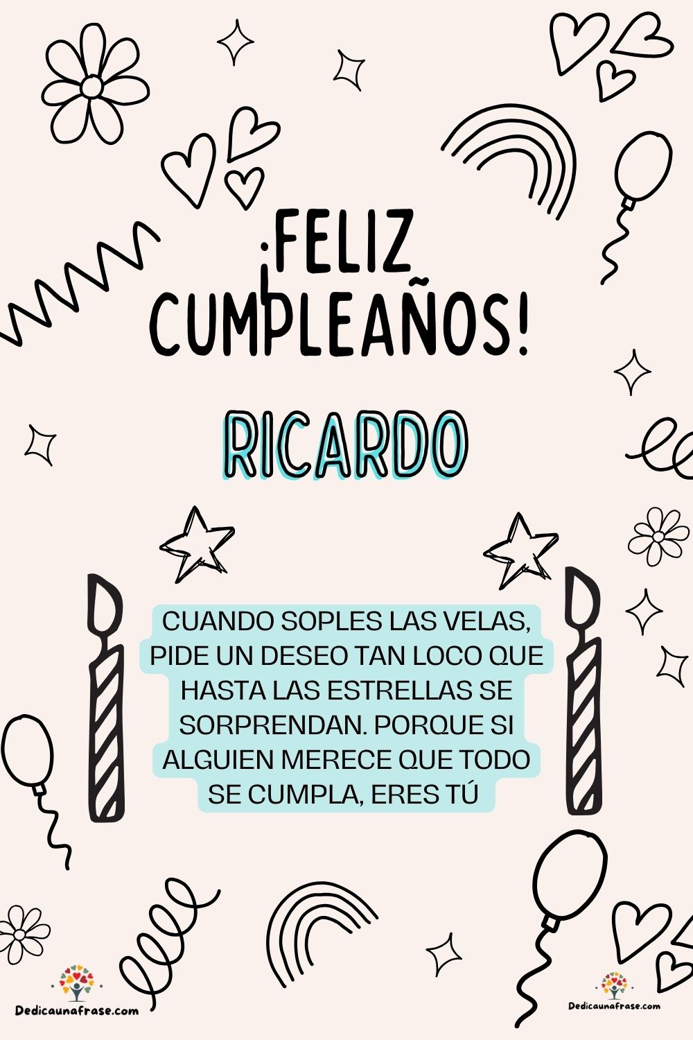 Imagen de feliz cumpleaños para René: «Cuando soples las velas, pide un deseo tan loco que hasta las estrella…»