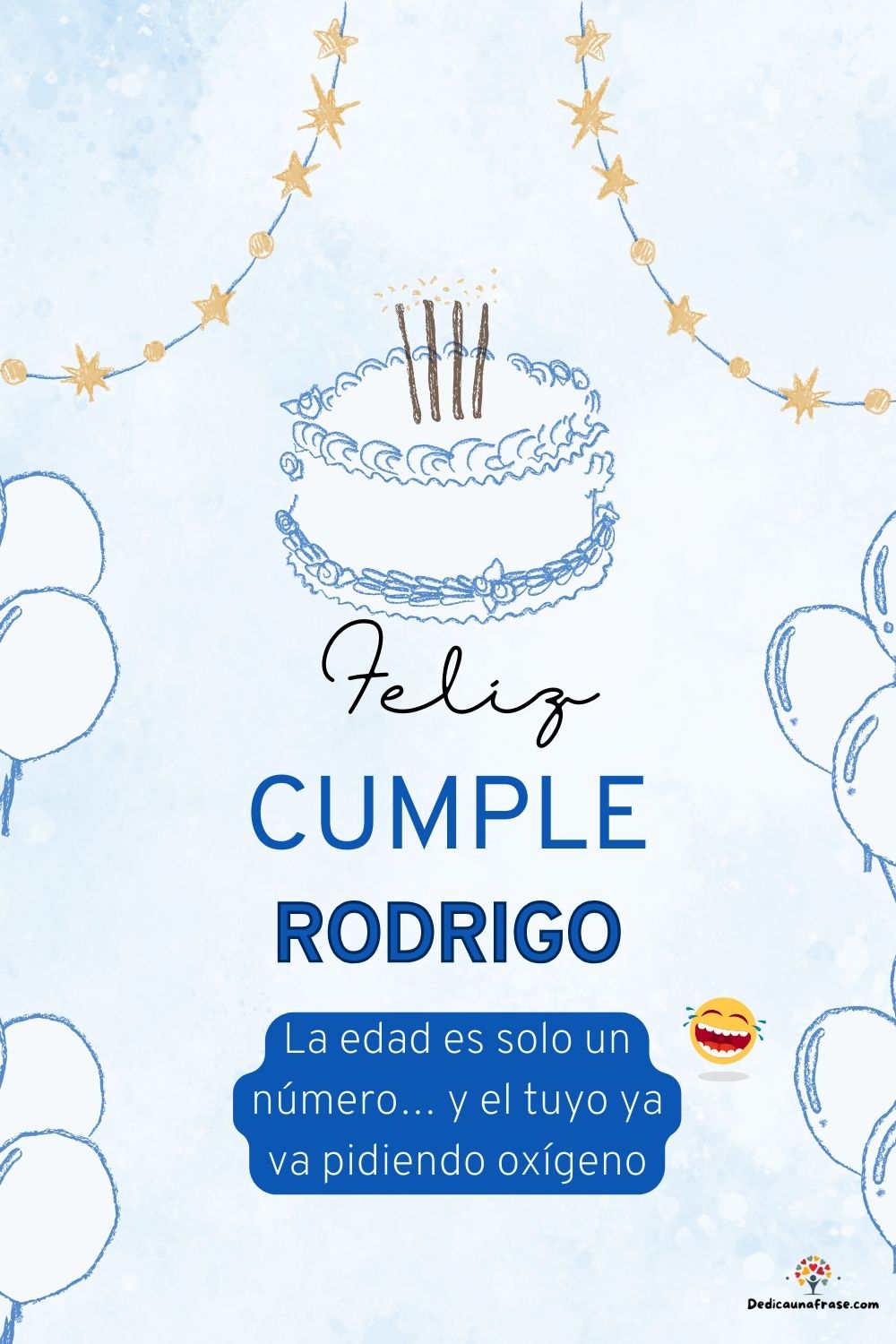 Imagen de feliz cumpleaños para Rodrigo: «La edad es solo un número… y el tuyo ya va pidiendo oxígeno…»