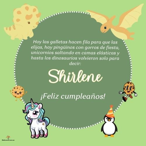 Imagen de feliz cumpleaños para Shirlene: «Hoy las galletas hacen fila para que las elijas, hay pingüinos con gor…»