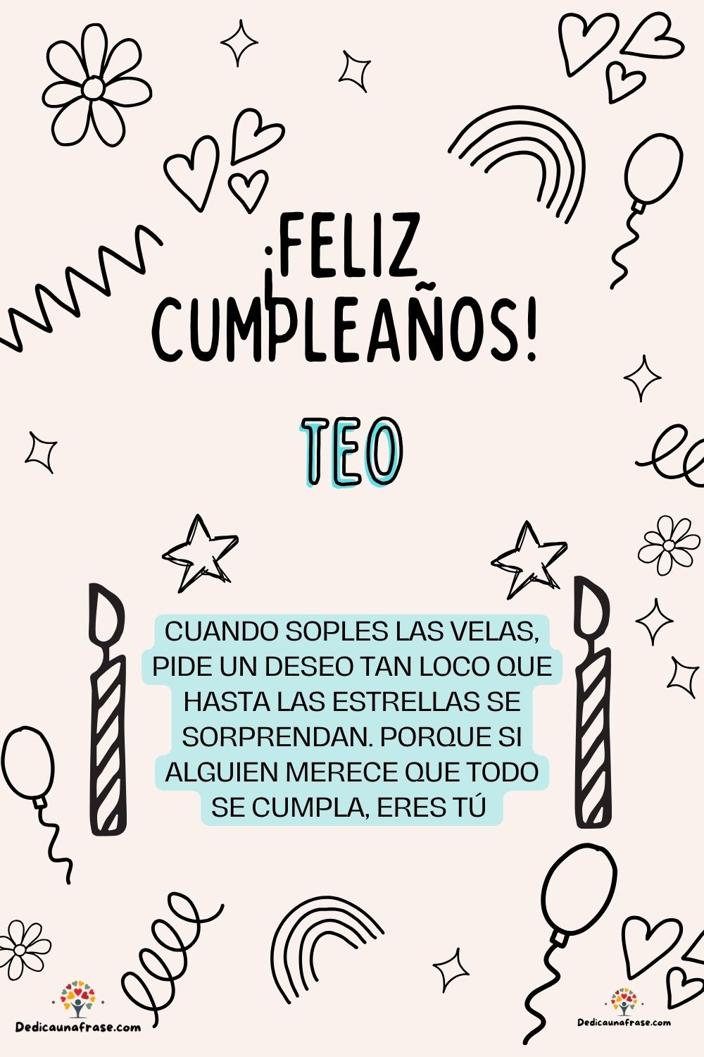 Imagen de feliz cumpleaños para Tania: «Cuando soples las velas, pide un deseo tan loco que hasta las estrella…»
