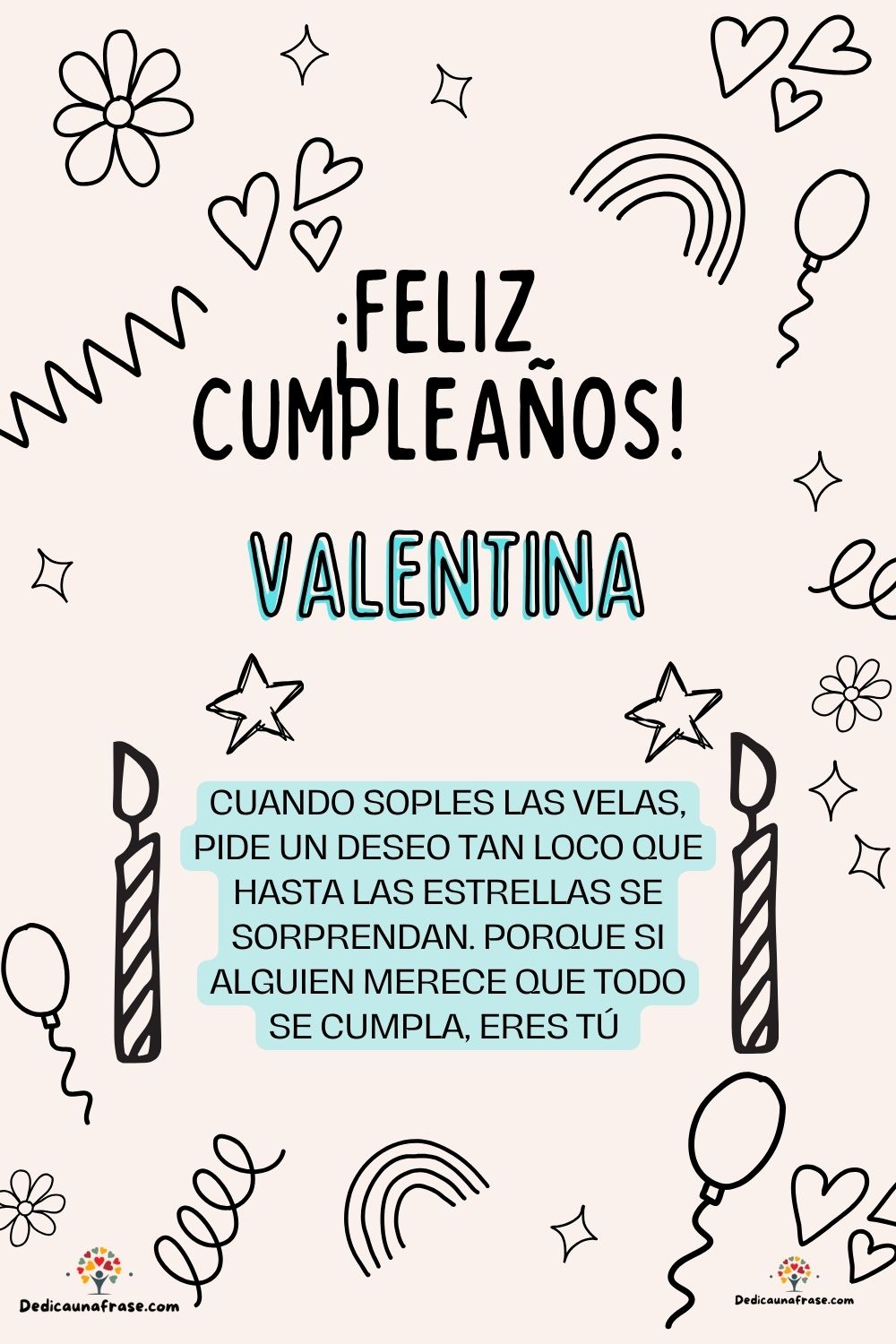 Imagen de feliz cumpleaños para Trini: «Cuando soples las velas, pide un deseo tan loco que hasta las estrella…»