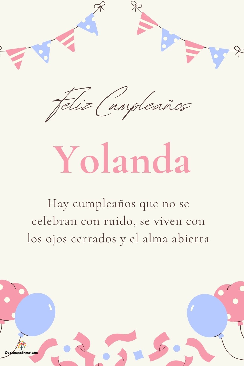 Imagen de feliz cumpleaños para Yolanda: «Hay cumpleaños que no se celebran con ruido, se viven con los ojos cer…»
