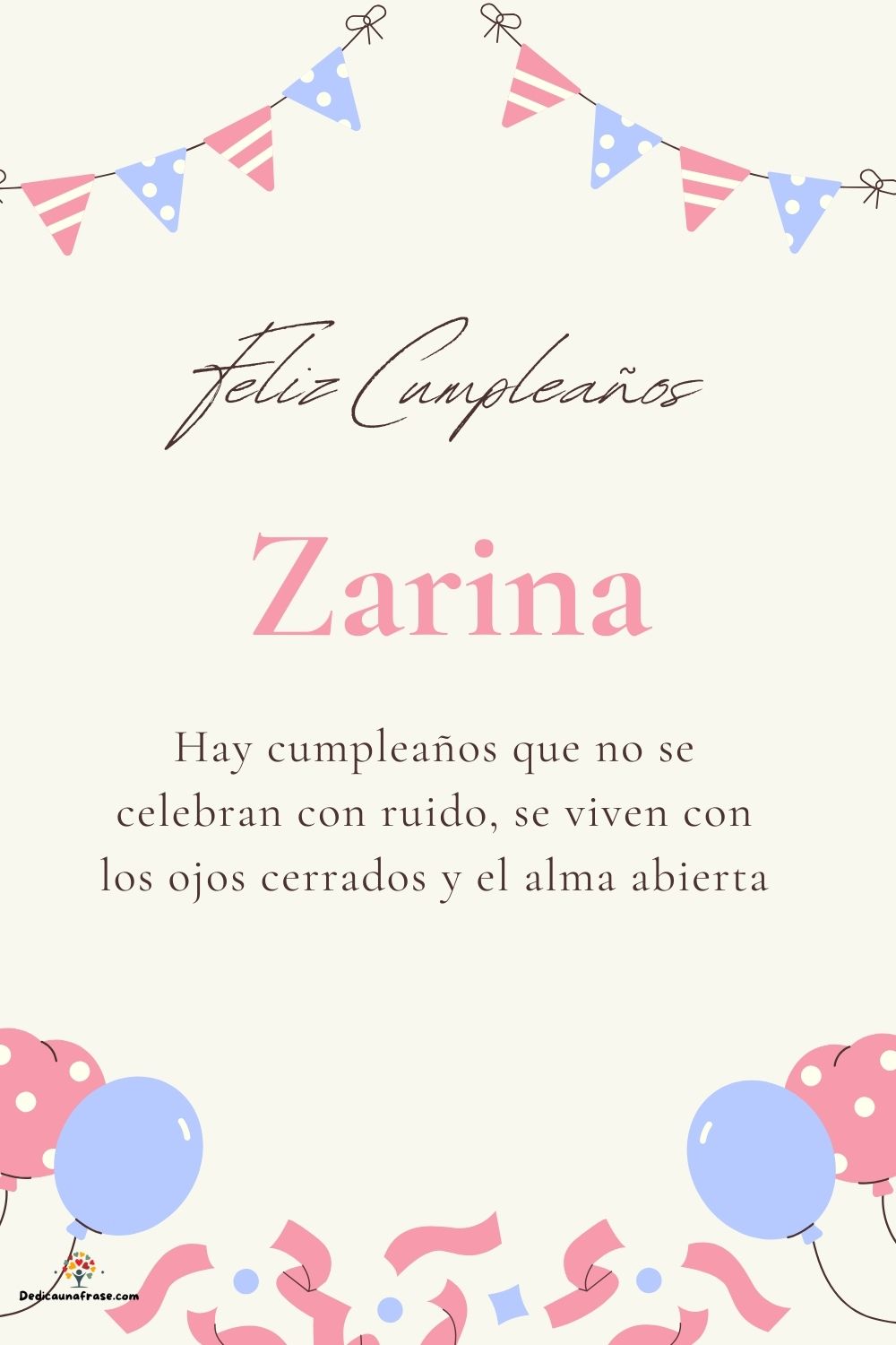 Imagen de feliz cumpleaños para Zarina: «Hay cumpleaños que no se celebran con ruido, se viven con los ojos cer…»